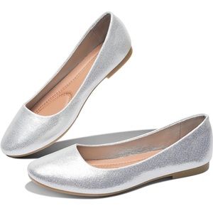 Silver Sparkle Ballet Flats